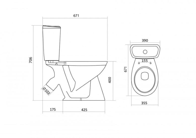 Унитаз-компакт Santek Бриз WH302138 1.WH30.2.138 - 1
