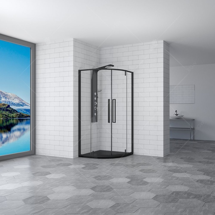 Душевой уголок RGW Stilvoll 06325300-14 100x100x200 профиль черный - 0