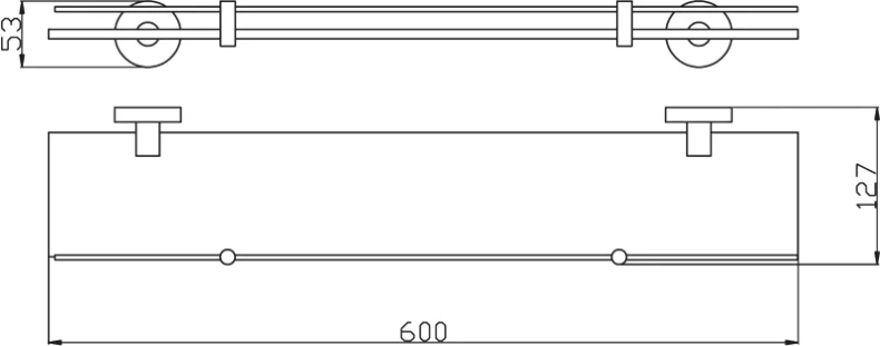 Полка стеклянная Rav Slezak Colorado 60 бронза COA0900/60SM - 1