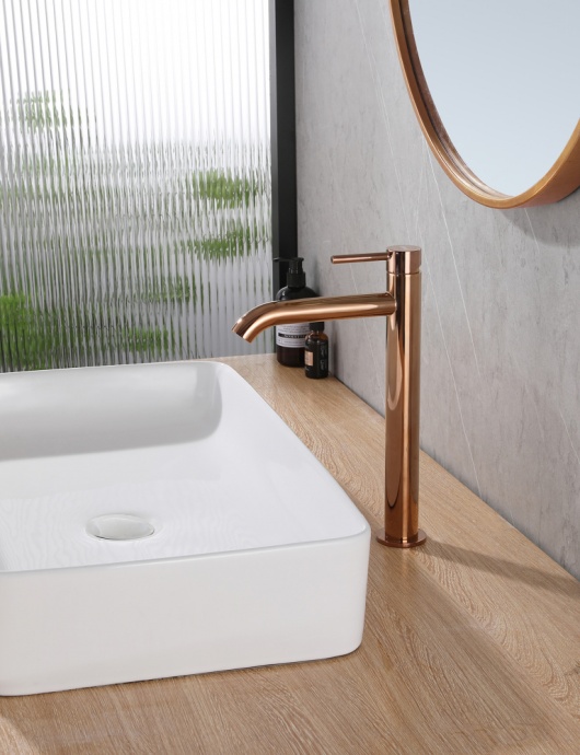 Смеситель для раковины Abber Wasser Kreis розовое золото AF8111RG - 1