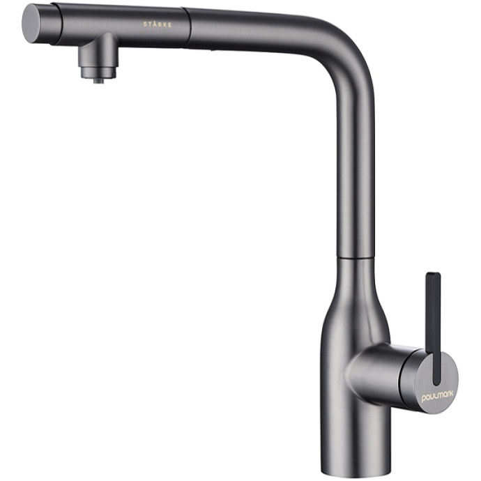 Смеситель для кухни Paulmark Viper серый матовый Vi213105-B - 0