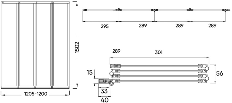 Шторка на ванну Veconi Palau PL-74BR 120 см, профиль черный PL74BR-120-01-19C4 - 2