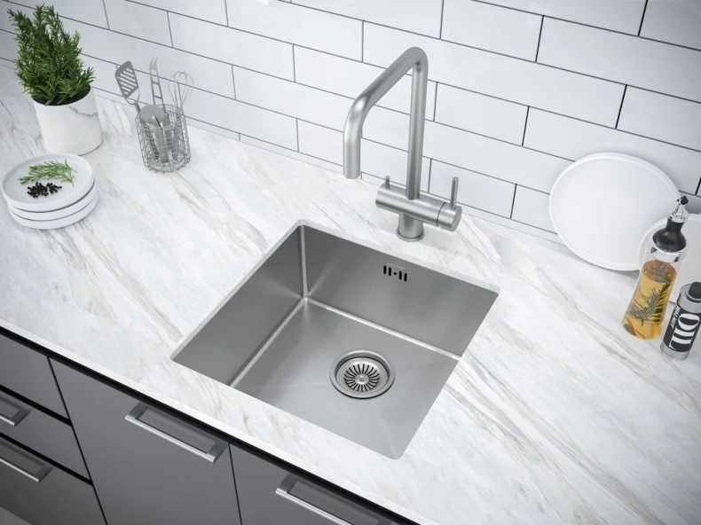 Мойка кухонная Paulmark Gerberg 44 брашированная сталь PM214444-BS - 2