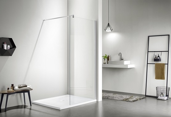 AQ WIW 07020CH Душевая перегородка Walk in с держателем 700x2000 профиль хром, стекло прозрачное - 1