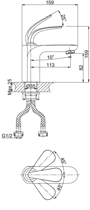 Смеситель для раковины D&K DA1022141 - 1