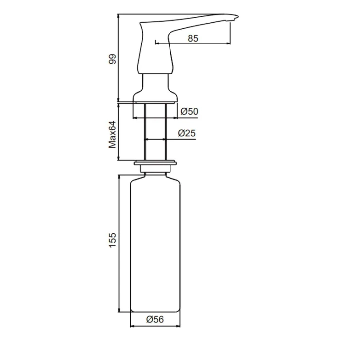 Дозатор для жидкого мыла Gappo черный матовый G405-6 - 1