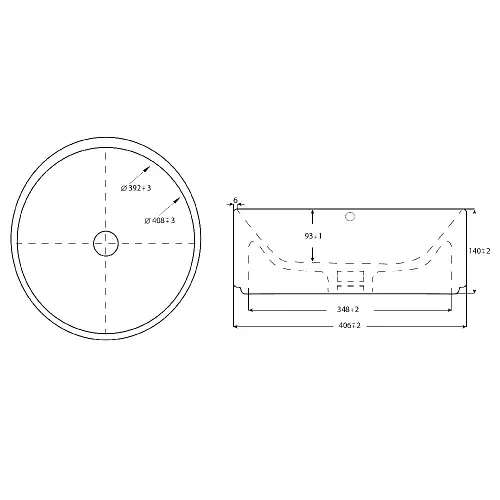 Раковина накладная Gural Vit Nova 40 белая NO50MUL00 - 1