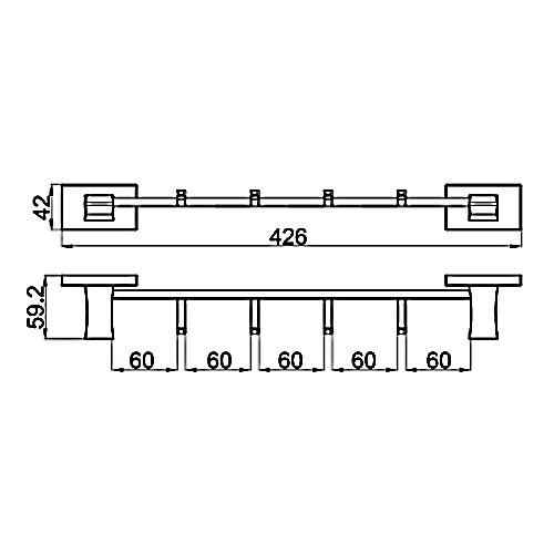 Планка с 4-мя крючками Gappo G0716-40 - 1
