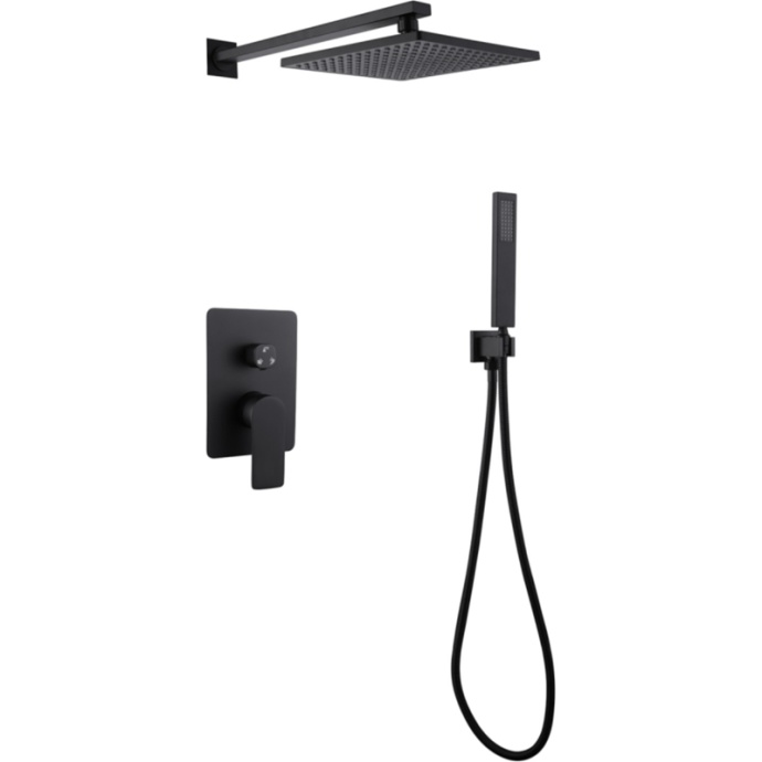 Душевой комплект Abber Weiss Insel черный, матовый  AF8018B - 0