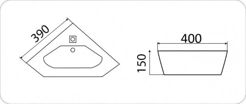 Раковина подвесная CeramaLux N 39 см белый  7012J - 1