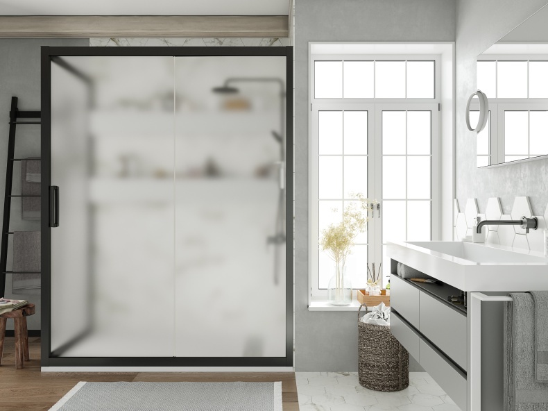 Душевой уголок STWORKI Эстерсунд DE019R80160200 160x80 см профиль черный матовый, стекло матовое 3GW195TTKK000 - 1