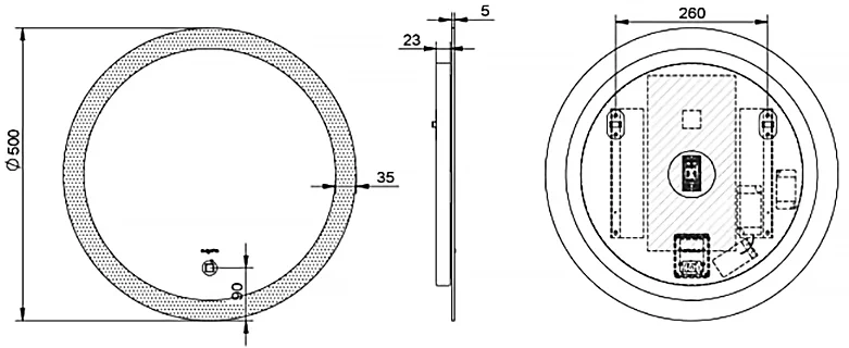 Зеркало Esbano 50 с подсветкой  ESMI2481 - 2