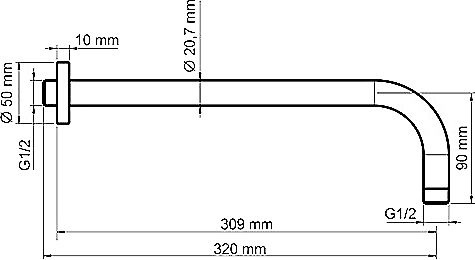 Кронштейн для верхнего душа Wasserkraft Isar A114 - 1