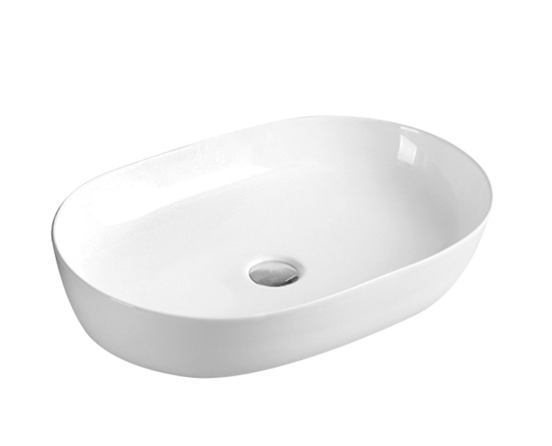 Раковина керамическая накладная AM5415-W, цвет белый глянец, 610x410x135 мм - 0