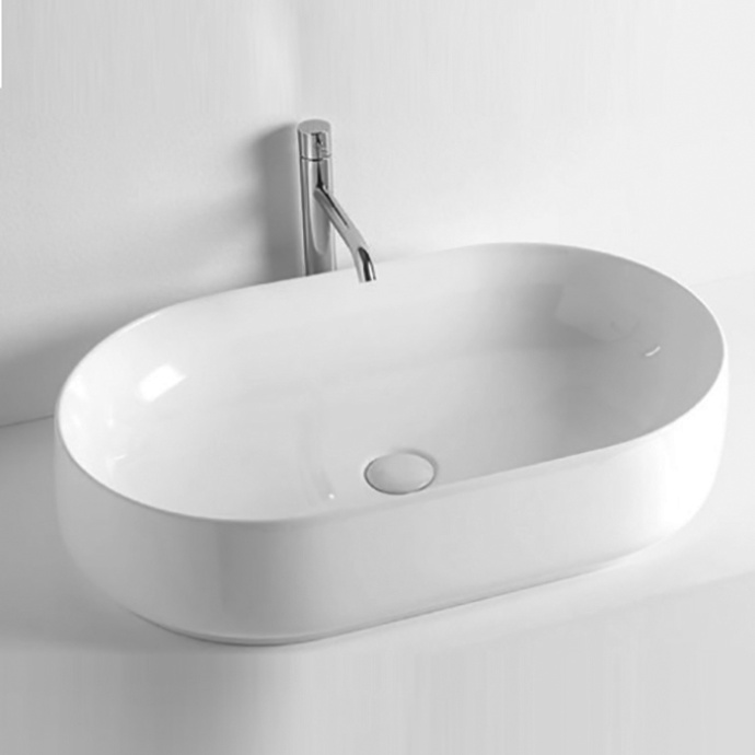 KERASAN F10 Раковина накладная 70х44 см, без отв под смеситель, цвет белый 460601 - 0