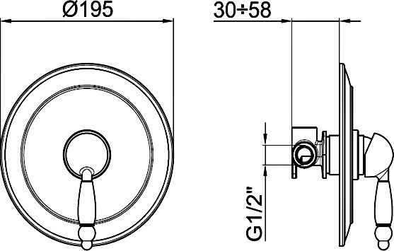 Смеситель Webert Dorian DO880101015 С ВНУТРЕННЕЙ ЧАСТЬЮ, хром - 1