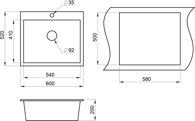 Мойка кухонная Granula GR-6001 песок - 1