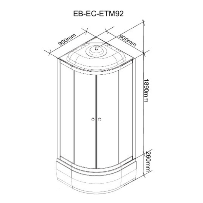Душевая кабина Parly Effect 90х90 белая стекло матовое EFM921 - 2