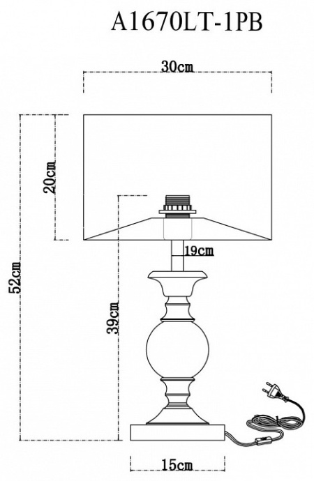 Настольная лампа Arte Lamp Baymont A1670LT-1PB - 5