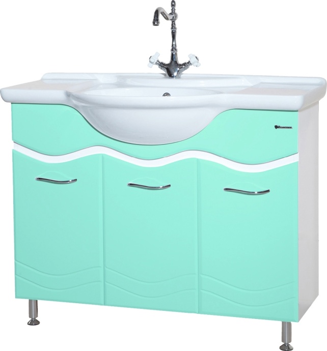 Мебель для ванной Bellezza Мари 105 белая/салатовая - 2