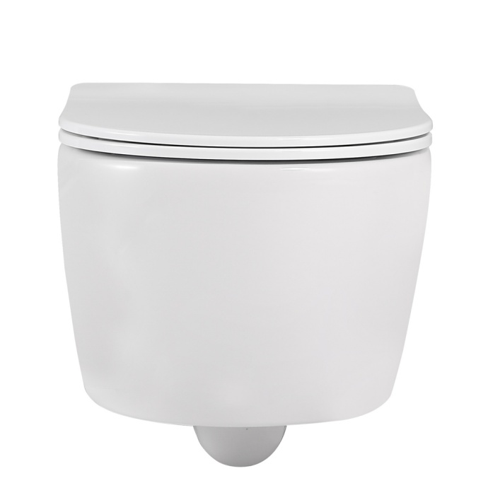 Унитаз подвесной Abber Bequem безободковый с сиденьем микролифт белый AC1104 - 2