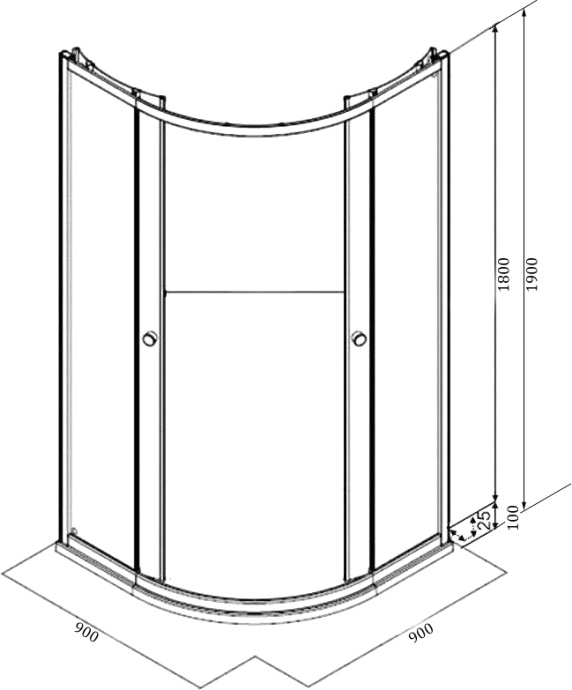 Душевой уголок Parly ZF91 90x90, с поддоном, профиль белый, стекло матовое - 1