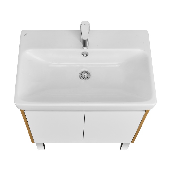 Тумба под раковину Aquaton Сканди Doors 70 белый - светлое дерево 1A278901SDZ90 - 2