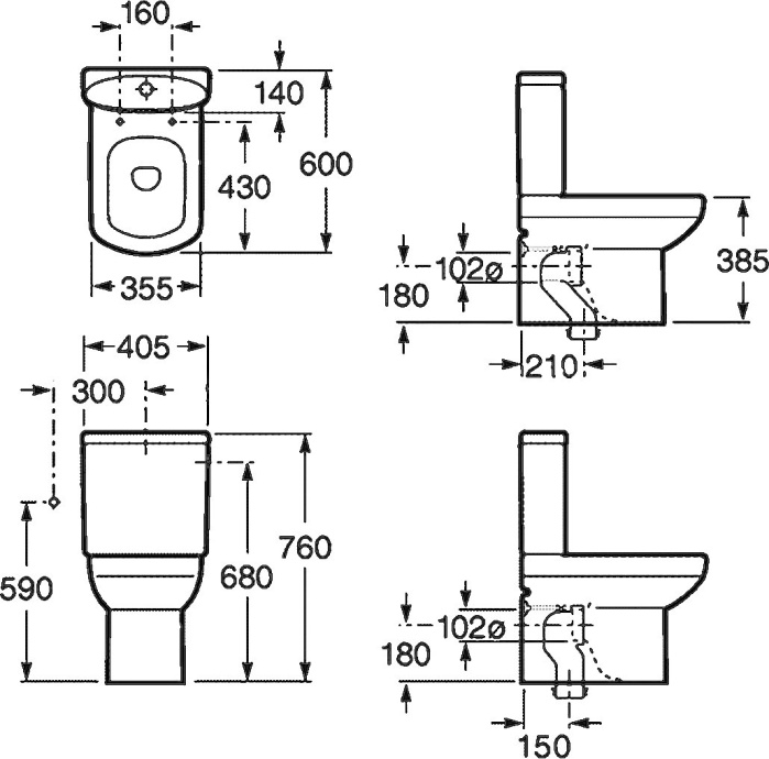 Унитаз-компакт Roca Dama Senso Compacto 342518000 - 7