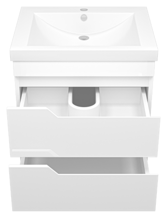 Тумба с раковиной Misty Софт 60 белая глянцевая УТ000015046 - 1