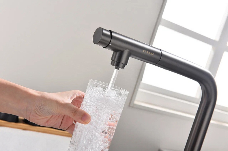 Смеситель для кухни Paulmark Viper серый матовый Vi213105-B - 8