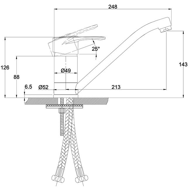 Смеситель для кухонной мойки  KAISER Planet  14033 - 1