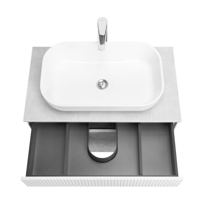 Тумба под раковину Aquaton Марбл 80 белый-серый 1A276201MH4C0 - 2