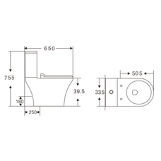 Унитаз-компакт Ceramalux белый  1217-P - 3
