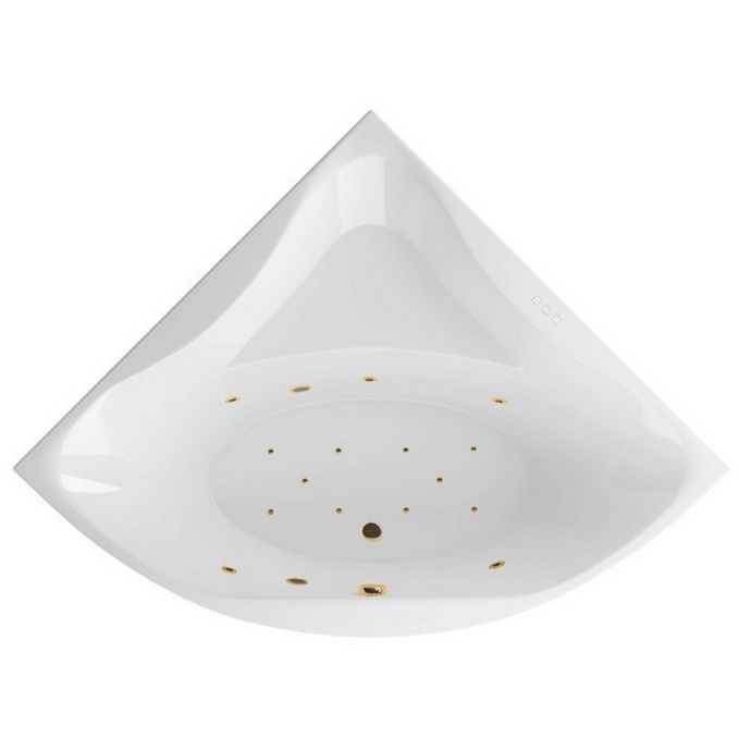 Ванна акриловая Excellent Glamour Relax 150х150 с гидромассажем белый - золото WAEX.GLA15.RELAX.GL - 0