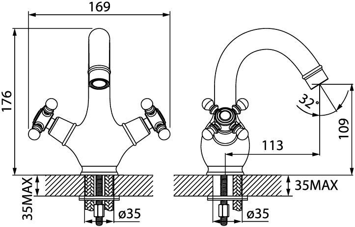 Смеситель для умывальника, SAM, IDDIS, SAMBR00i01 - 2