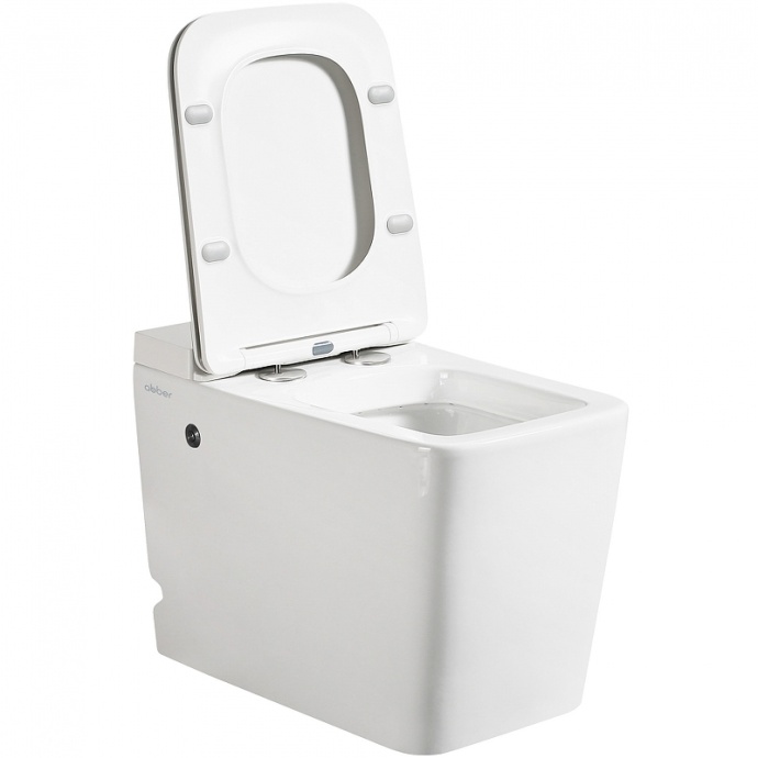 Приставной унитаз Abber Rechteck белый с сиденьем микролифт AC1212P - 1