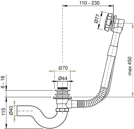 Слив-перелив Timo 8004 Chrome 8004/00 - 1