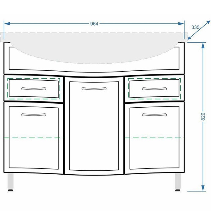 Тумба под раковину Stella Polar Концепт Эльбрус 100 белый SP-00000137 - 4