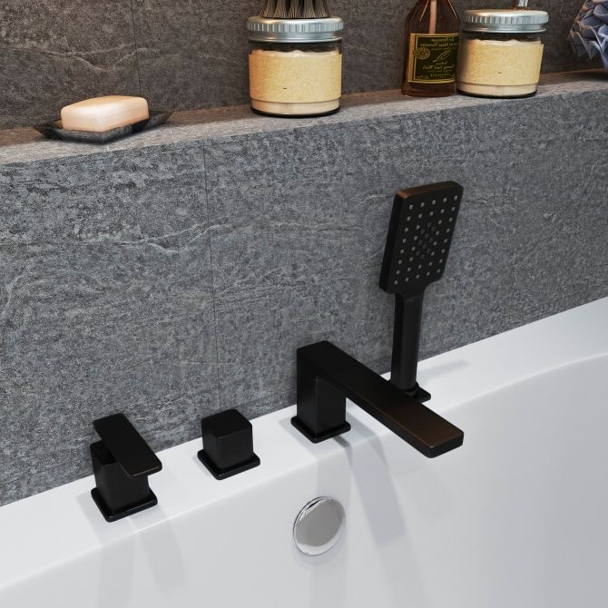 Смеситель Timo Torne 4330/03Y на борт ванны, черный - 1