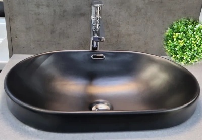 Раковина накладная CeramaLux N 60 см черный матовый  5006CMB - 1