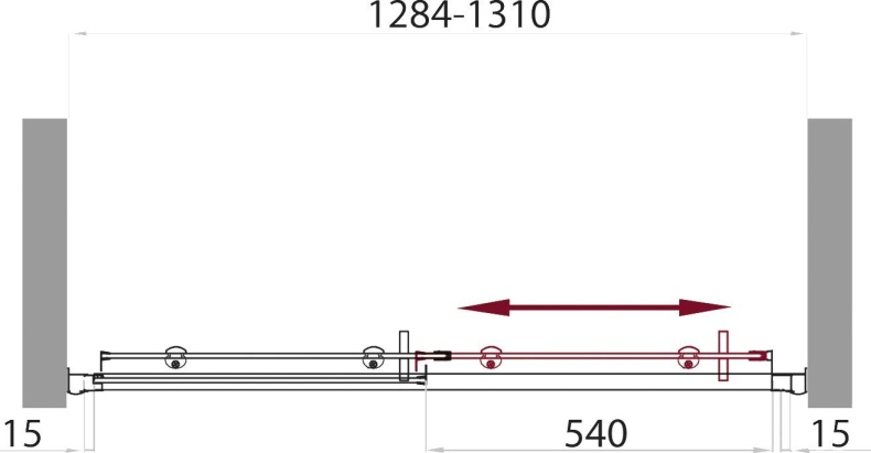 Душевая дверь в нишу BelBagno Uno BF 1 130 P Cr UNO-BF-1-130-P-Cr - 5
