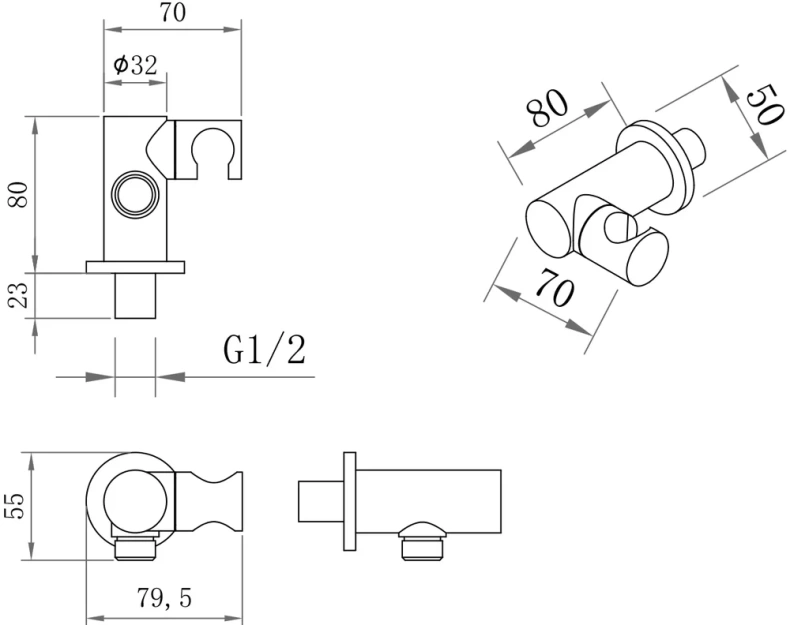 Душевой комплект Berges Nardis 2R черный матовый 071004 - 6