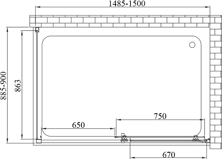 Душевой уголок Vincea Alpha 150х90 профиль брашированное золото стекло прозрачное VSR-3AL9015CLG - 3