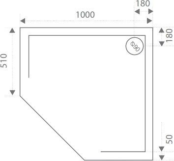Поддон для душа Good Door Пента 100x100 с ножками и экраном ЛП00009 - 4
