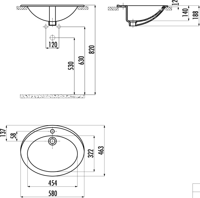 Раковина Creavit TP230 TP230-00CB00E-0000 - 1