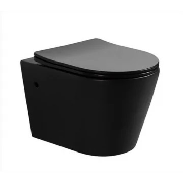 Унитаз подвесной Aquatek Вега с сиденьем микролифт, черный, матовый  AQ1905-MB - 0