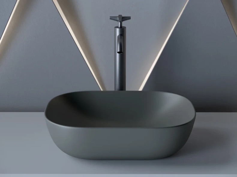 Раковина накладная Ceramica Nova Element 45.5х32.5 темно-серый CN6009MDH - 2