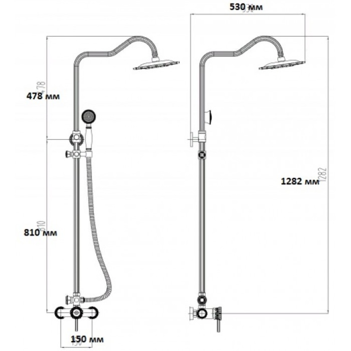 Душевая стойка Zorg Antic A 118 DS-BR - 1