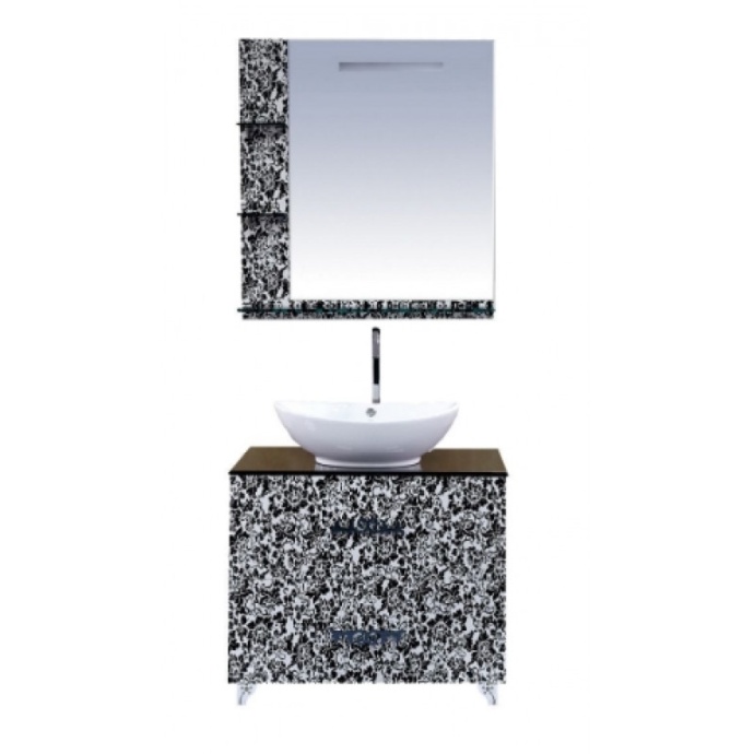 Тумба под раковину Misty Мадлен 80 черно-белая П-Мдг01080-2422Я - 1