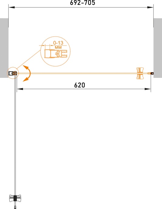 Душевая дверь в нишу Cezares ECO-O-B-1-70-C-NERO профиль черный, стекло прозрачное - 1